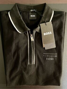 BOSS x Porsche Collaboration Regular Fit Zip Polo